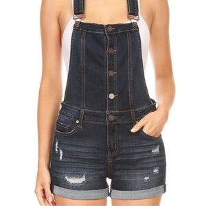 ENJEAN Denim Overall Shorts size L